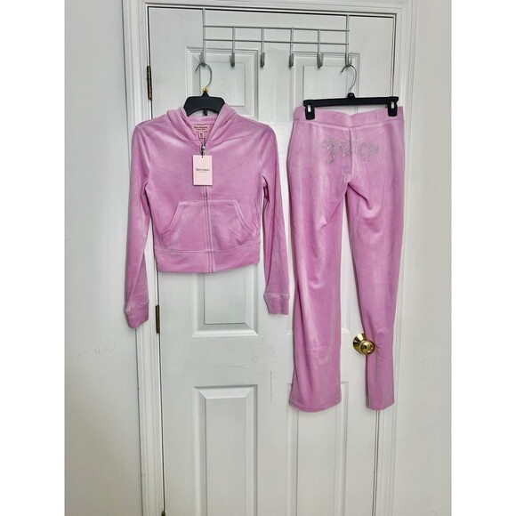 Juicy Couture Size XS Bling Velour Tracksuits Floral Bloom Pink Y2K NWT Rare - Picture 2 of 7